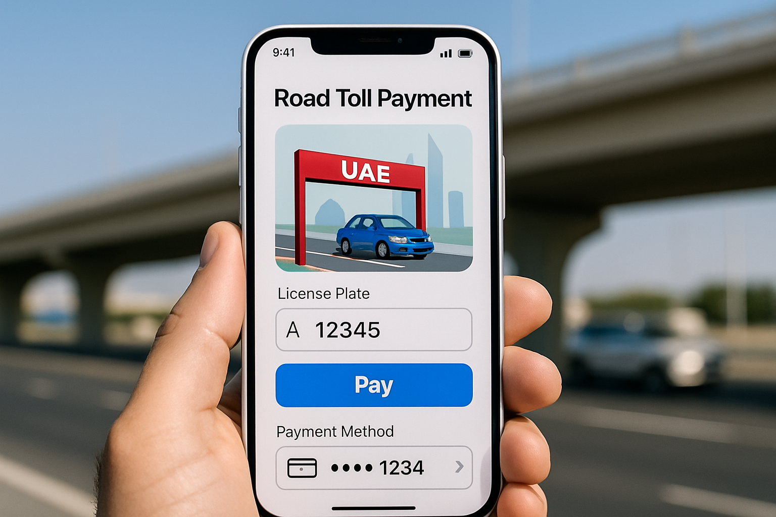 Mobile payment app for road tolls in the UAE